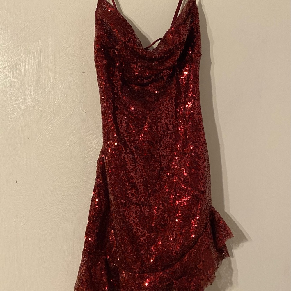 Lucy in the Sky Red Sequin Mini Dress